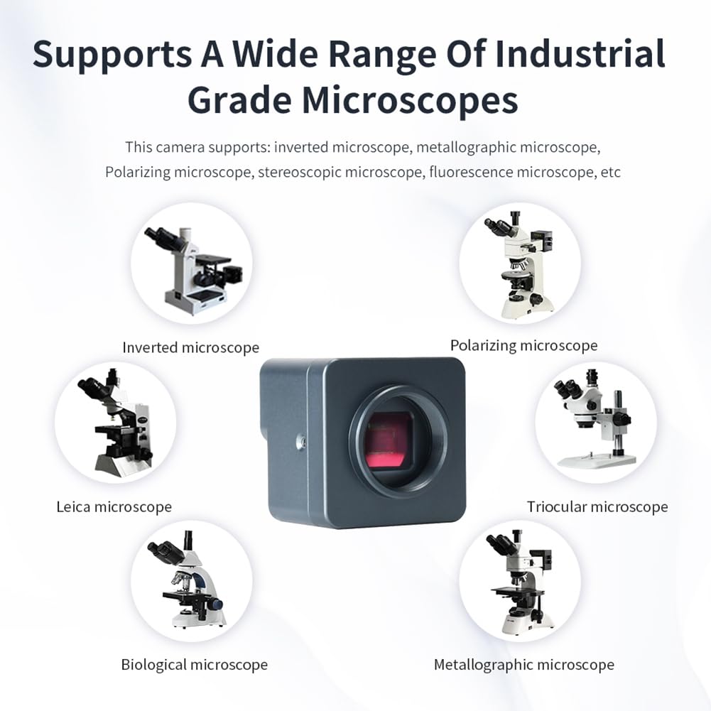 CáMara de Microscopio USB 4K UHD CáMara USB Digital de 8MP con Sensor de 1/1,8 Pulgadas, Interfaz USB2.0