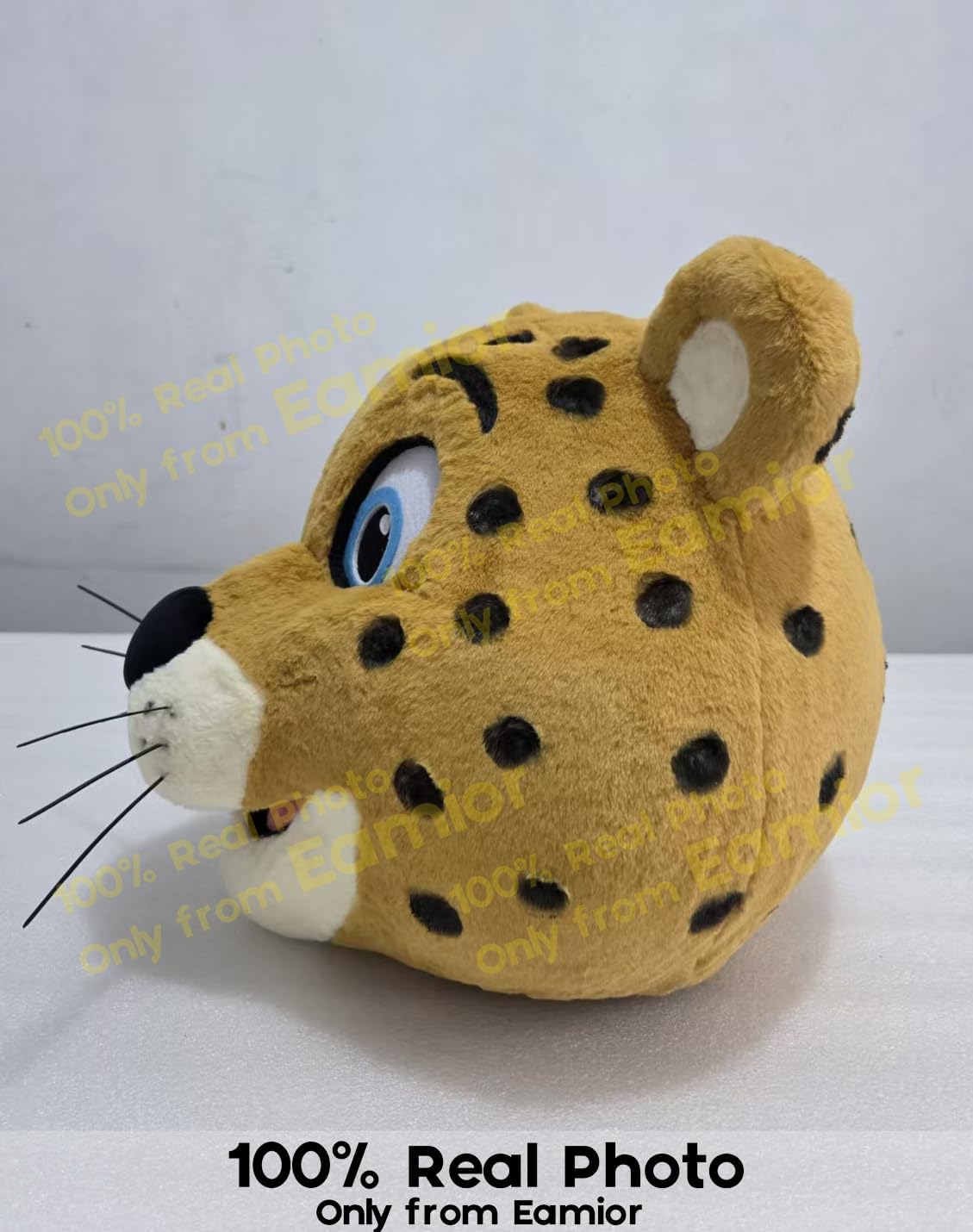 Cute brown Cheetah Mascot Costume for Adults Men & Women with Built-in Fan Inside the Head
