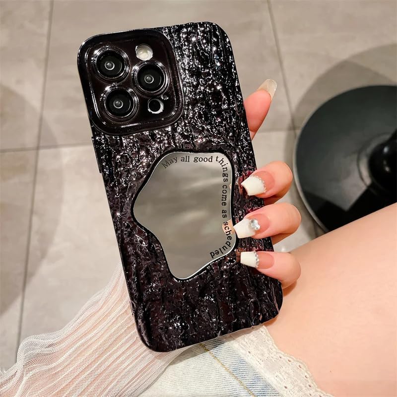 LuxuryKase LK149 Makeup Mirror Creative 3D Rock Pattern Shockproof Case for iPhone 13 Pro Max (TPU | Gold) (B0D3L83GQC) Amazon Price History, Amazon Price Tracker