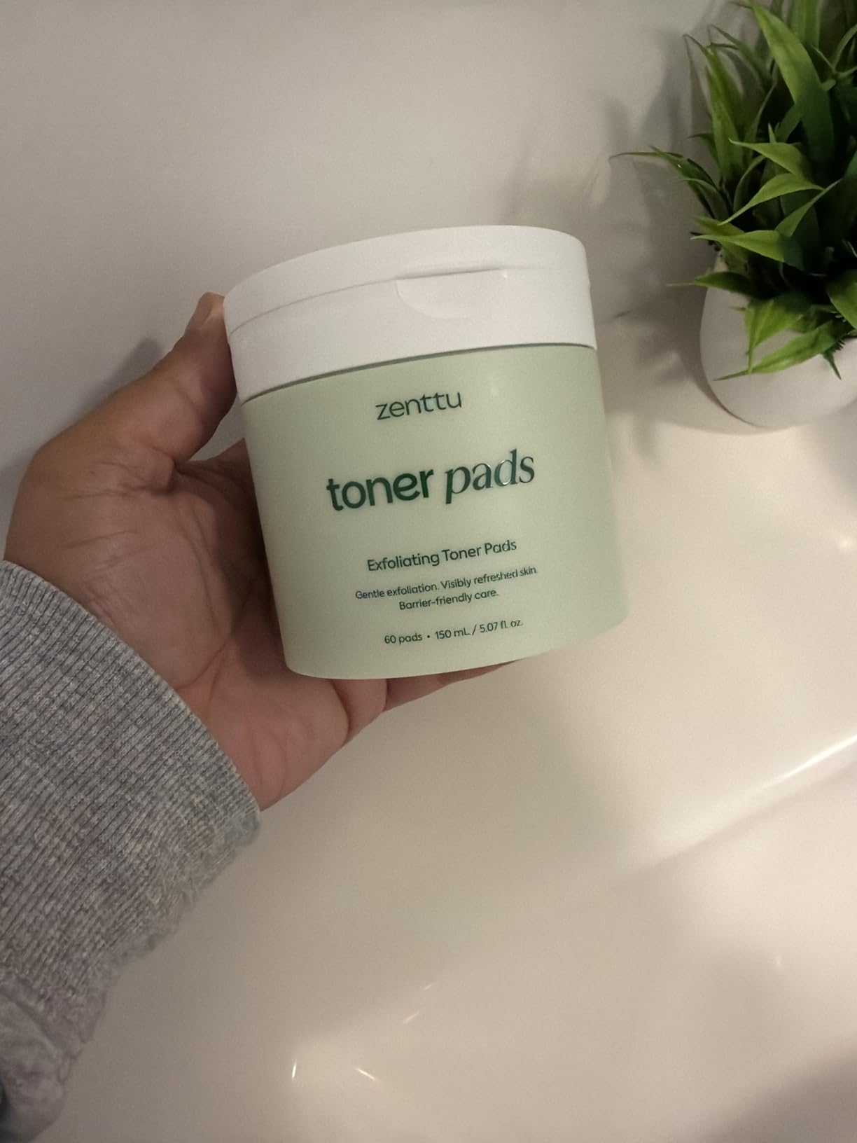 Zenttu Korean Toner Pads for Pore Refining and Texture Smoothing with LHA and Ferments, Gentle Exfoliating Pads for Face Oil Balance | 60 Count