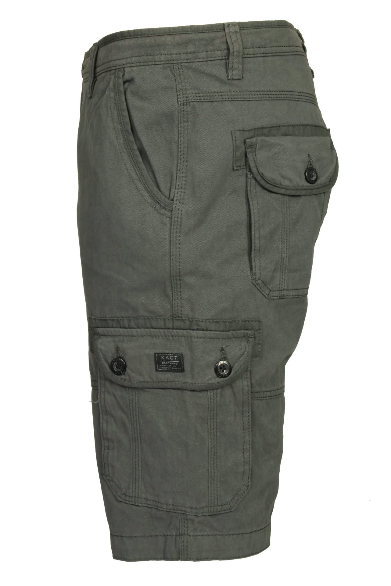 Xact Pantalones Cortos Hombre Cargo en Algodón Twill, Bermudas Multibolsillos, Shorts Casual Verano Corte Regular con Entrepierna 28 cm para Viaje Tiempo Libre