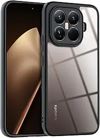 QUIETIP Capa para Xiaomi 15T Pro, capa fina e transparente com proteção contra quedas, preta