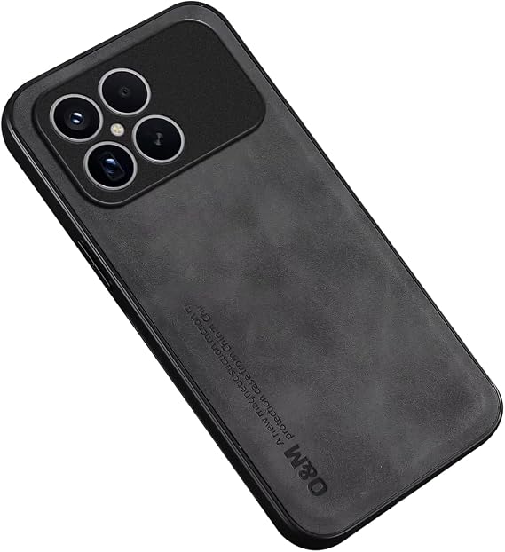 Microcase Xiaomi Poco F8 Pro/Redmi K90 Deri Kaplama Kılıf AL4970 (Siyah)