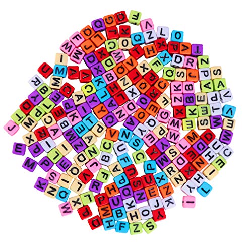 STOBOK 800Pcs Letras Do Alfabeto Cubo Contas para Fazer Joias DIY Pulseiras Colares