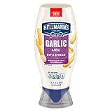 Hellmann's Garlic Dip & Spread for French Fries, Sandwiches, Burgers & More Garlic Aioli Made With 100% Certified Vegan Ingredients 11.5 oz