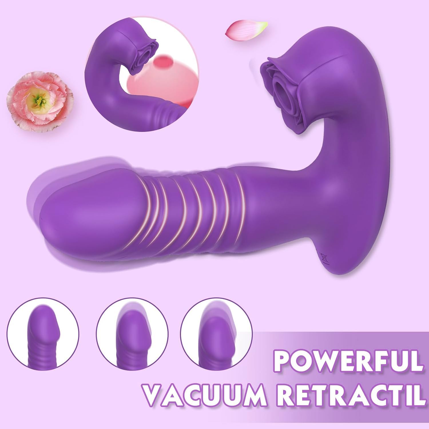 Vibromasseurs Feminin Clitoridien Suceur va et vient,Femme Sextoýs Couple Plaisir Femme avec 10 * 10 modes de réglage Gode femme Sex toys avec Imperméable à l’eau, rechargeable