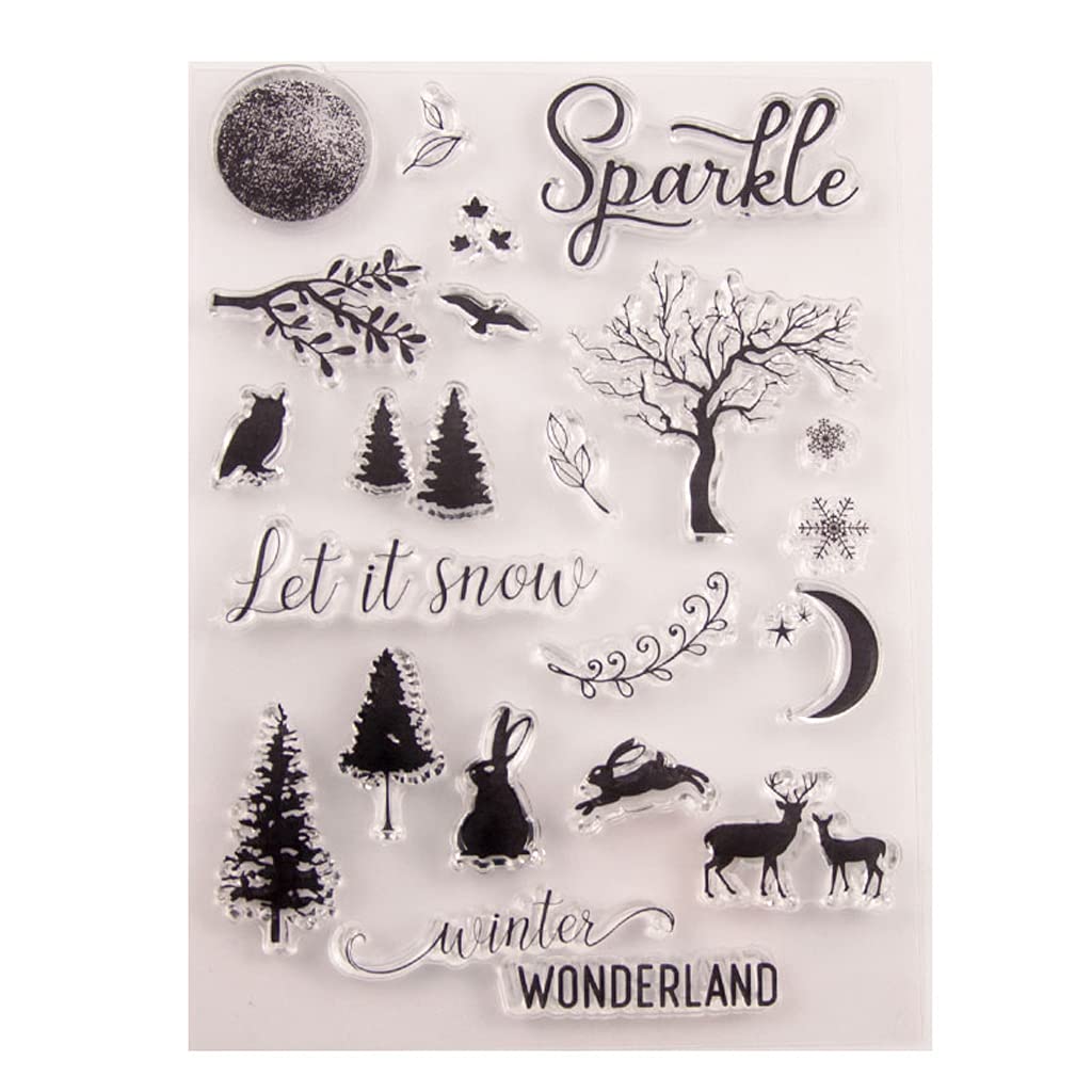 Nihenhao As Pic Shows Tree Deer Silicone Clear Stamp Scrapbooking Valentine's Day Card Make For Children Kids Funny Crafts Art Gift Silicone