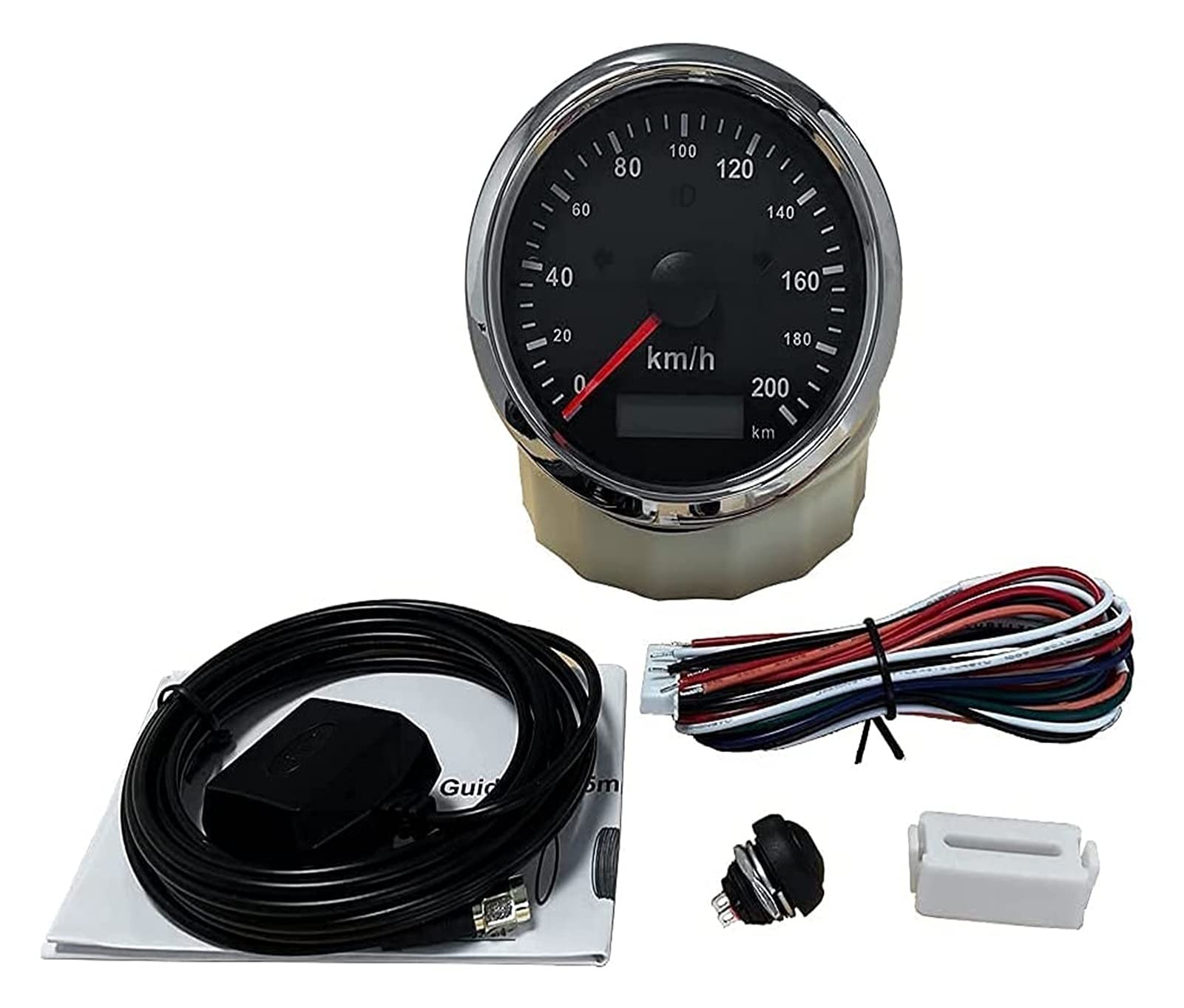 XMING uniwersalny GPS. Prędkościomierz 0-200 km/h do motocykla samochodu ATV UTV. Overpeed Buzzer 3 3/8 cali (85 mm) 9-32V z podświetleniem