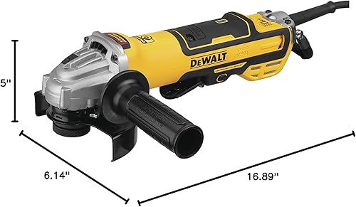 Miniatura 7 de DEWALT Herramienta de amoladora angular de 5 pulgadas, velocidad variable, interruptor de paleta (DWE43214NVS)