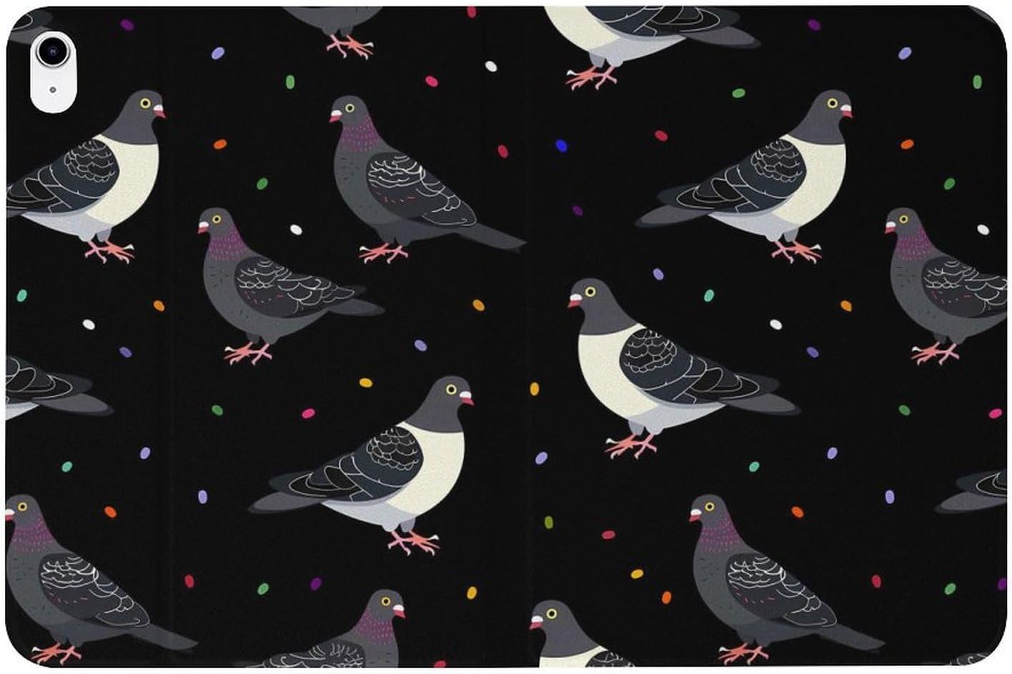 Cute Cartoon Pigeons Printed Case Trifold Stand Protective Cover Compatible with iPad 10代 (10.9in)