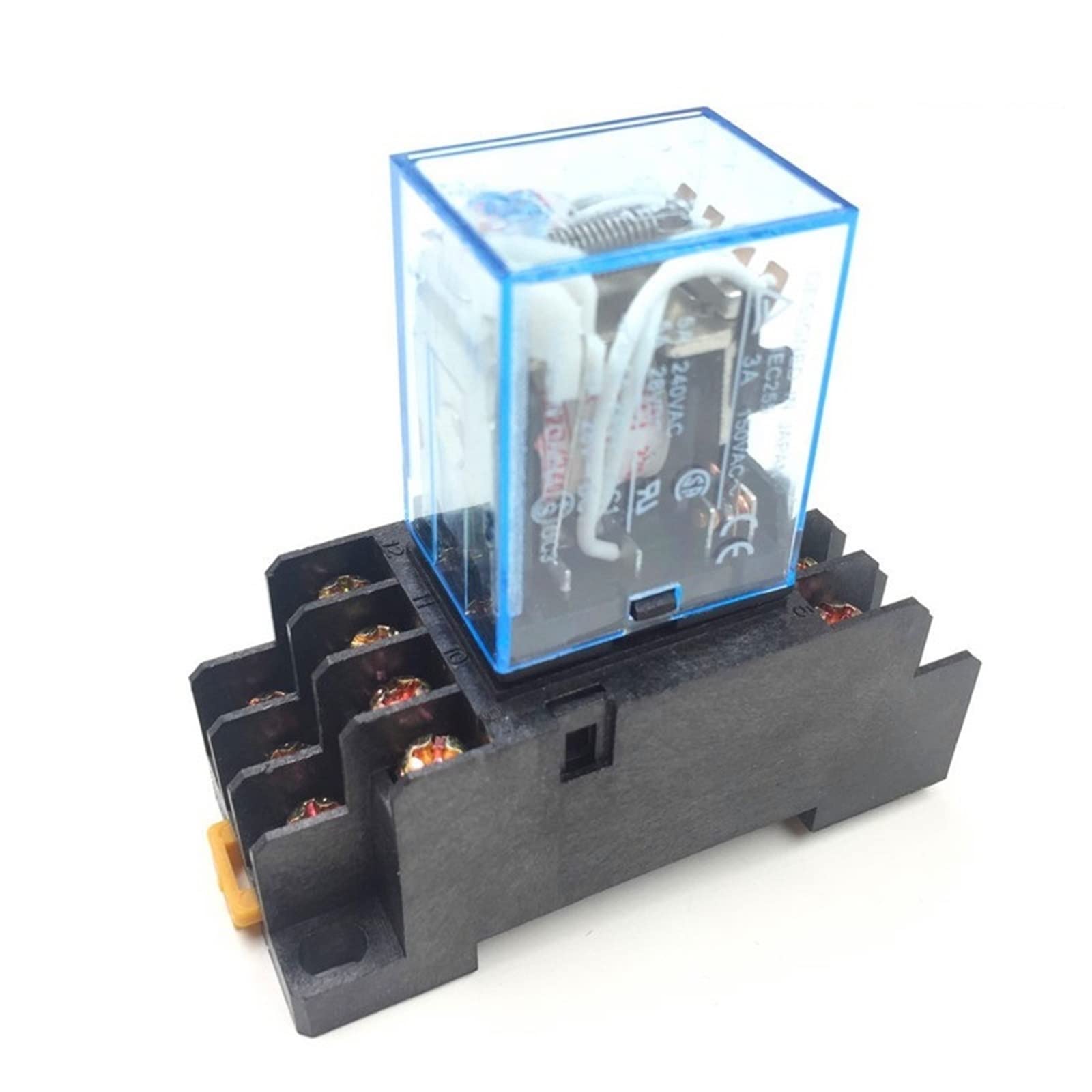Relé micro electromagnético MY4NJ 4DPDT 5A con indicador LED interno AC 110V 7