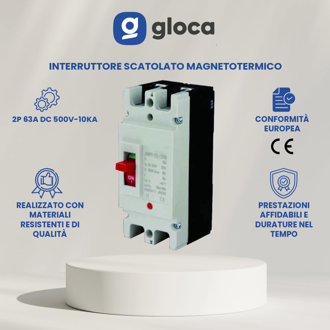 gloca Interruptor en caja magnetotérmico 2P DC 500V-10KA (63A)