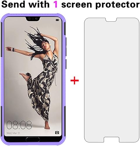 Miniatura 26 de Funda de teléfono para Huawei P20 Pro con protector de pantalla de vidrio templado y soporte soporte rígido híbrido protector accesorios para celda