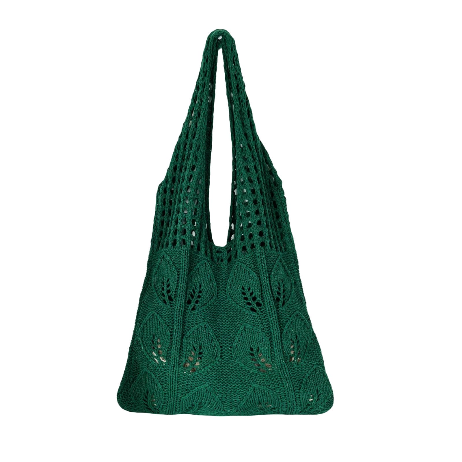 Borsa Mare da Spiaggia Crochet Poliestere Knit Mesh Beach Bag Totes Borse di Grande capacità Pool Shoulder per Le Donne Ragazze Estate-Verde