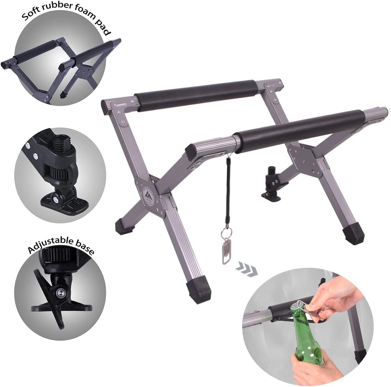 Ablazer Cooler Stand Frame and 2 Pack Outdoor Chairs for Camping, Portable Folding Heavy Duty Camping Accessories for Travel, Hiking, Picnic, Lawn Camping Chair & Ice Box Holder Supports 330Ibs