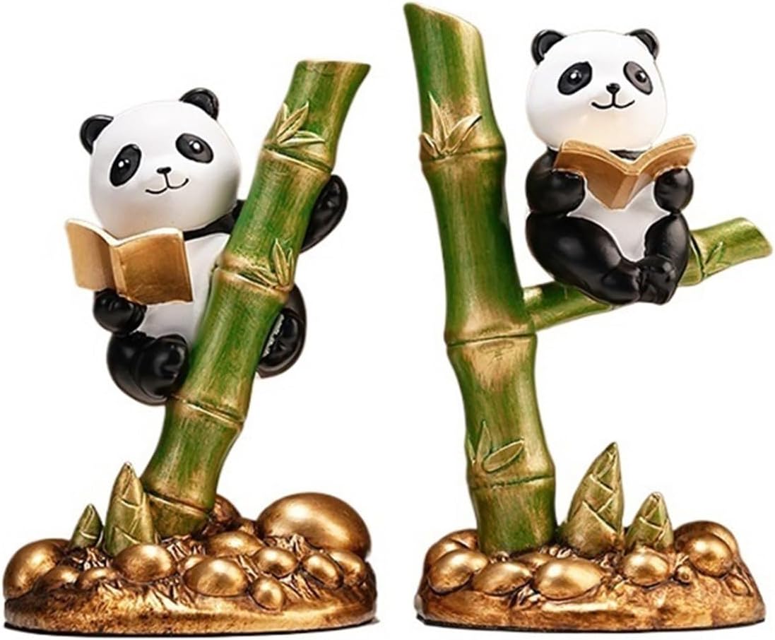 Bookends Resin Bookends Chinese Style Panda Bookends Decorations Living Room Decorations Handicrafts for Study Room Living Room Decorations Decorative Bookends