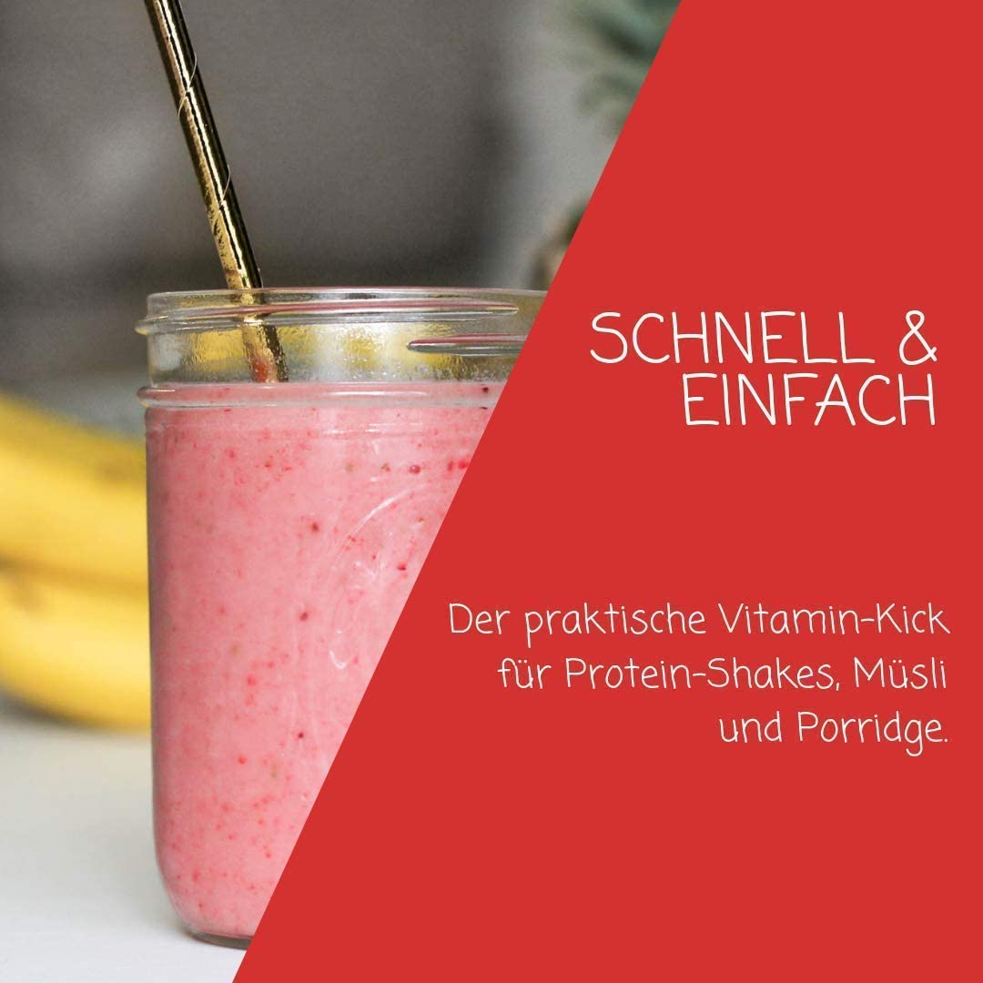 myfruits Erdbeerpulver 350g – Gefriergetrocknetes Fruchtpulver aus 100% Erdbeeren, ohne Zusätze, vegan & glutenfrei