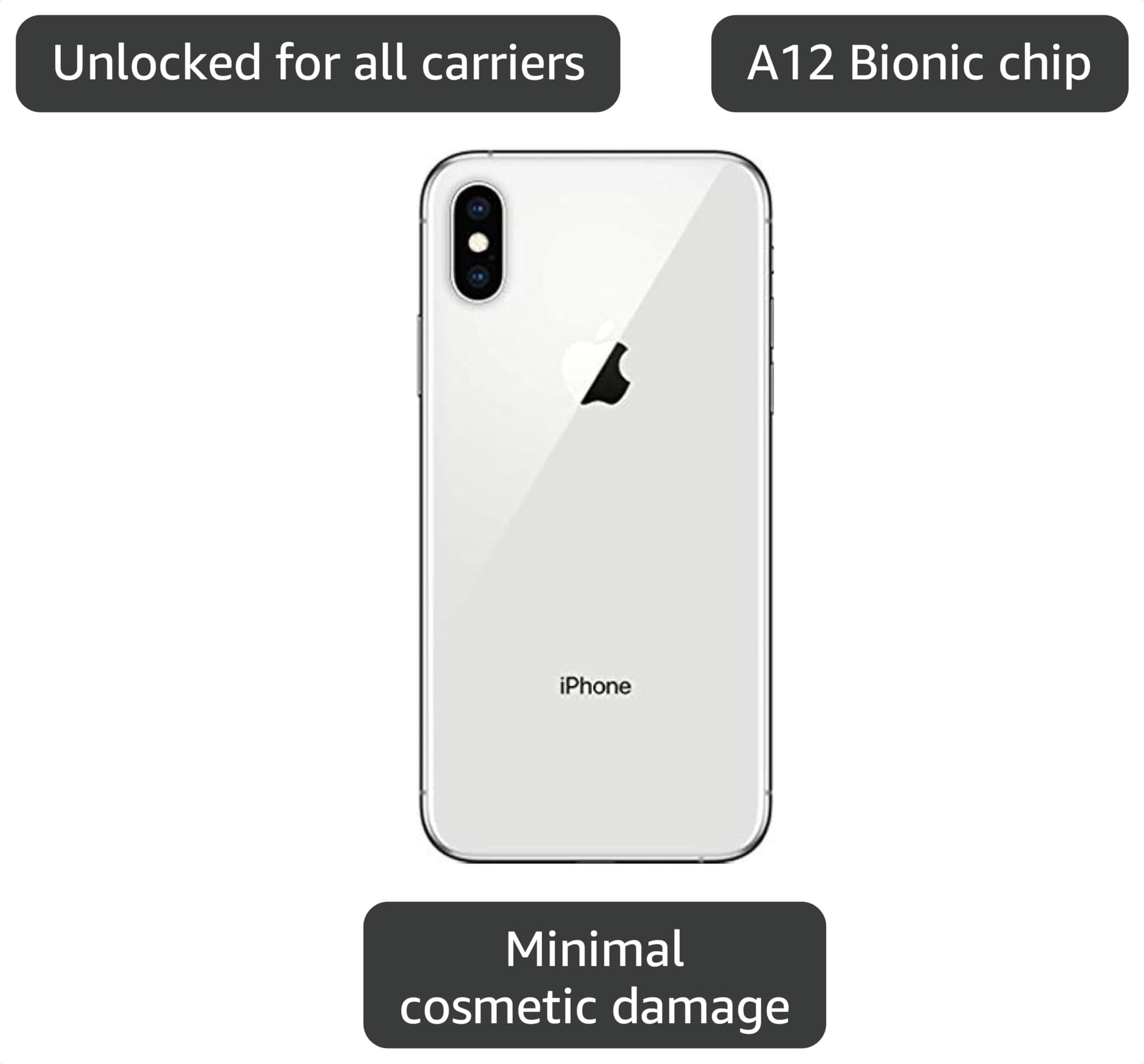 Amazon.com: Apple iPhone XS, US Version, 256GB, Silver - Unlocked 