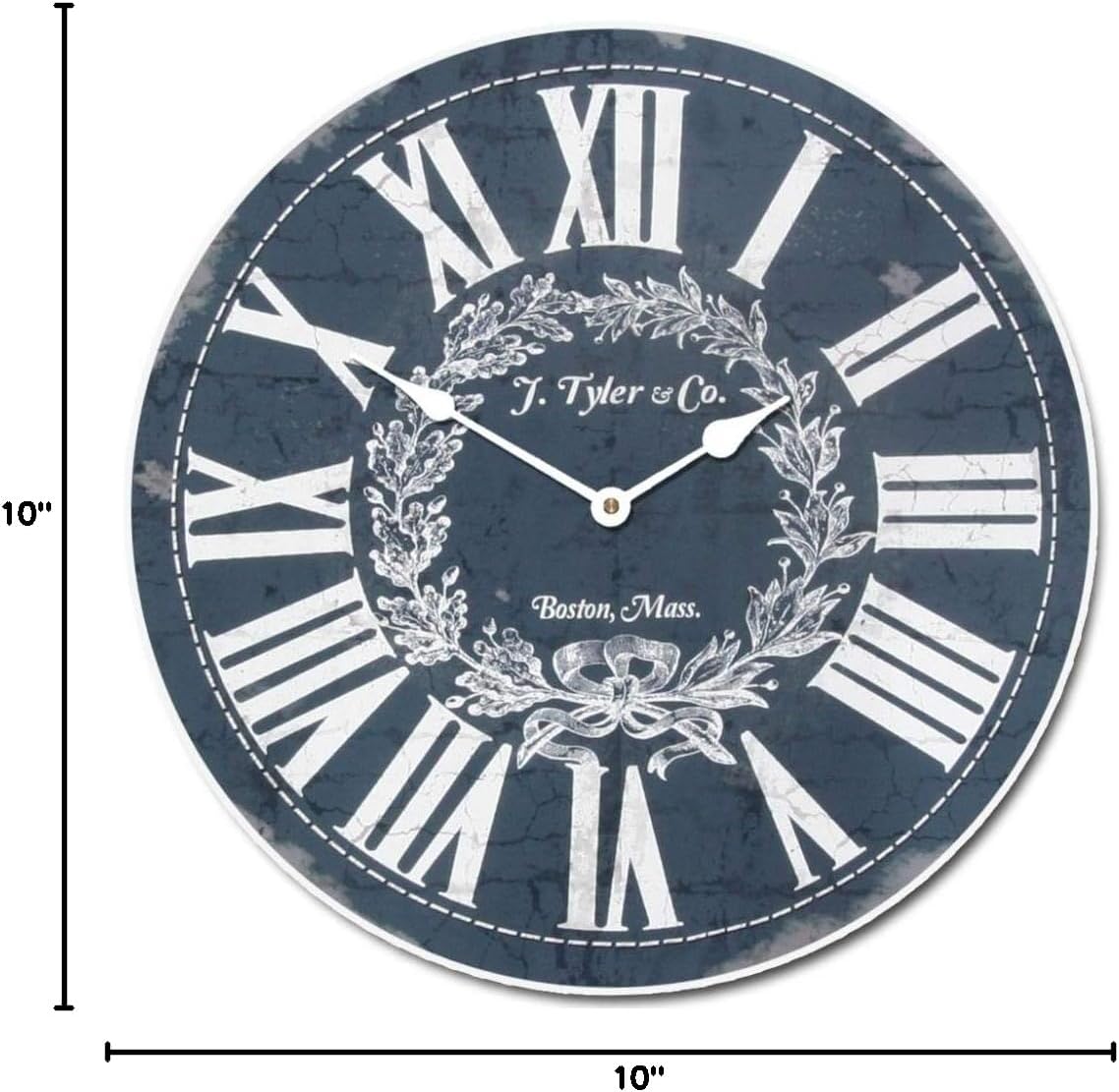Manor House Blue Wall Clock | Ultra Quiet Quartz Mechanism | Hand Made in USA Beautiful Crisp Lasting Color | Comes in 8 Sizes | 10-Inch
