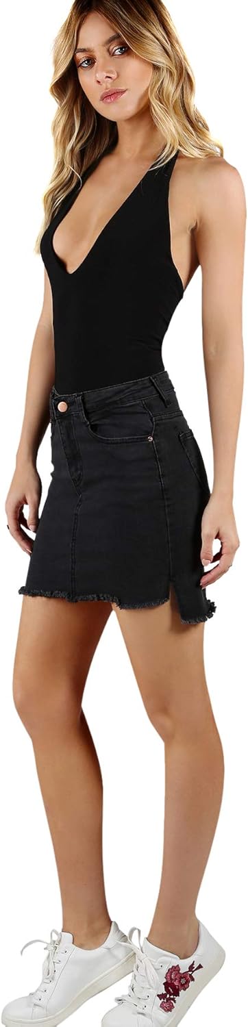 SweatyRocks Women's Y2k Sexy Deep V Neck Halter Bodysuits Backless Low Cut Plunge Bodysuit Going Out - Image 5