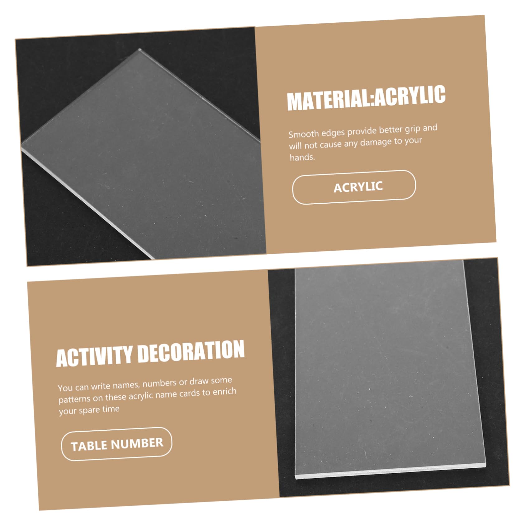 STOBOK 200piezas Carteles De Acrílico Para Bodas Tarjetas De Lugar Transparentes Para Decoración De y Recepciones Material Reutilizable y