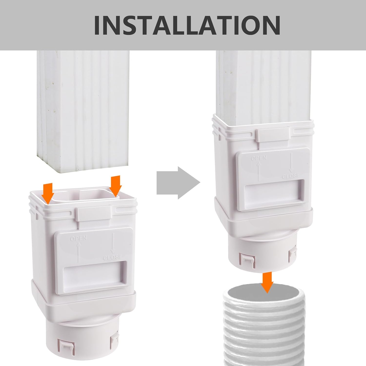 Downspout Filter, Downspout Leaf Filter, Gutter Downspout Guard, Downspout Screen Filters, Leaf Removers（2PCS） (White)