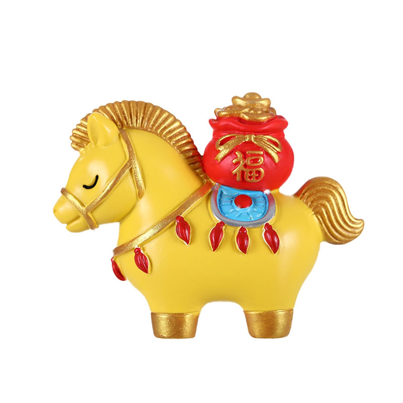 Piceioep Chinese Horse Resin Sculpture Home Ornament Holiday Present Modern Miniature Sculpture Decors