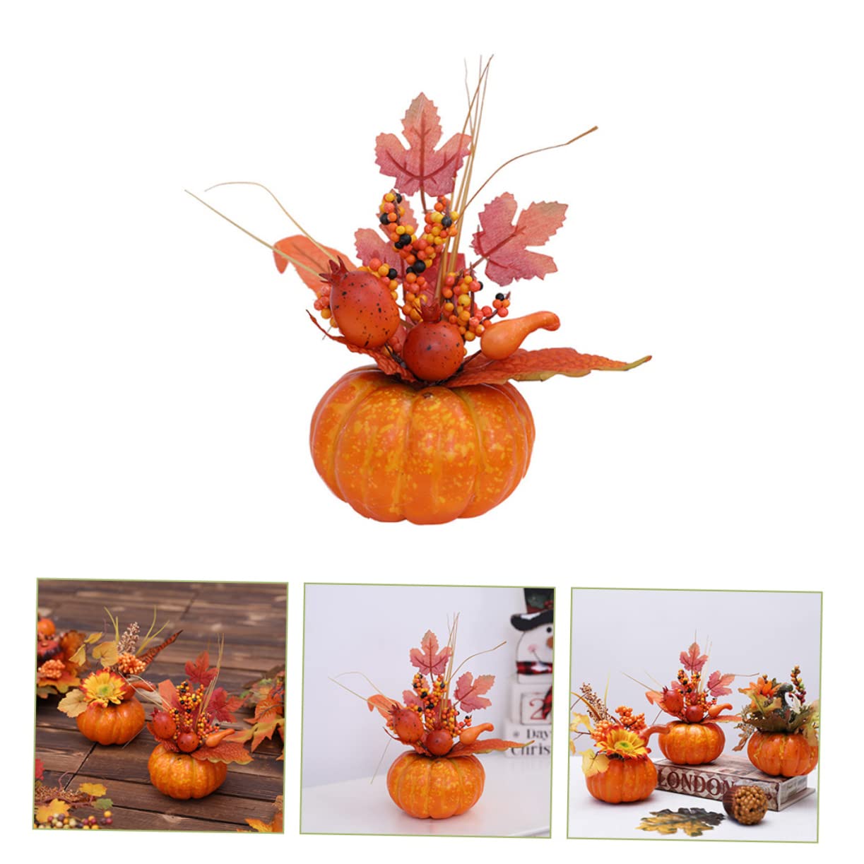 GALPADA 5stücke Künstlicher Kürbis Dekoration Für Erntedankfest Und Halloween Design Leicht Und Platzsparend Für Innenräume Und Fotografie-Requisiten