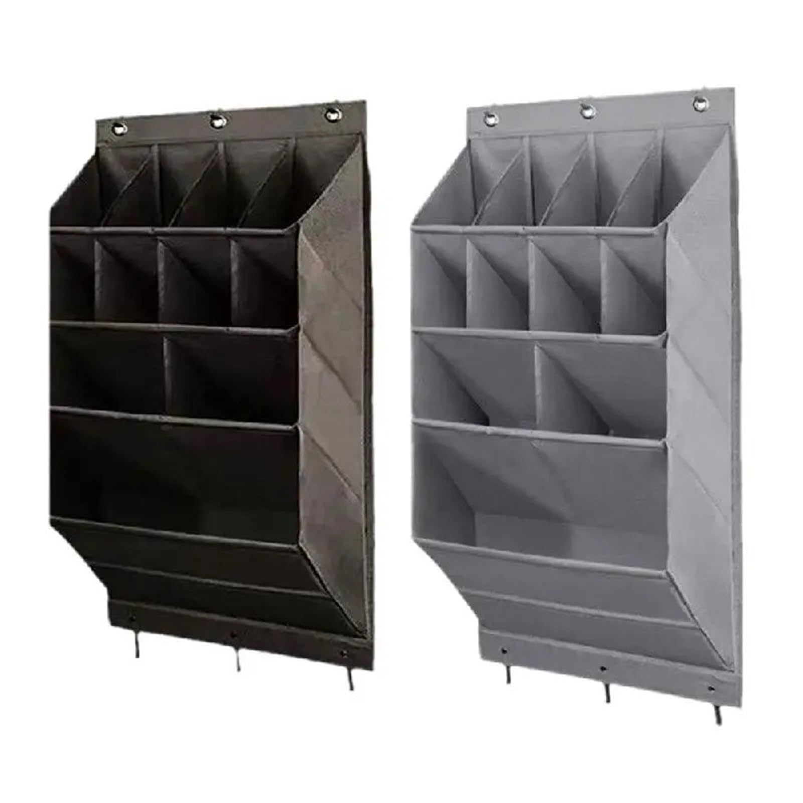 Organisateur Suspendu Rangement Mural de Poche à 11 ou 12 Compartiments, Organiseur de Rangement for Chaussures, Articles Divers, avec Porte de Salle de Bain et Placard(Gray,XX-Large)