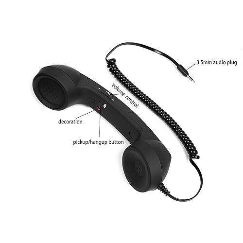 Miniatura 5 de Fumei Auricular de teléfono retro de 0.138 in reduce la radiación del teléfono celular Micrófono Altavoz Receptor de mano para teléfono Android