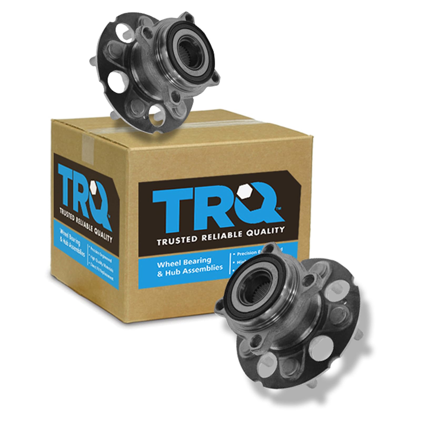 TRQ Rear Left and Right Wheel Bearing and Hub Assembly Set 2 Piece