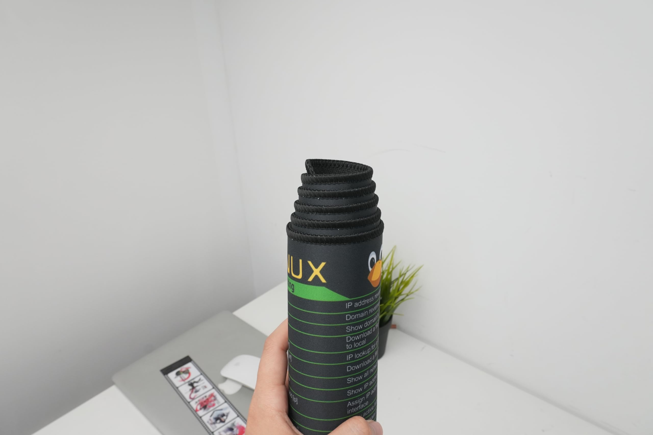 excovip Podkładka pod mysz Linux Commands - Podkładka pod mysz ze skrótami,Rozszerzona duża podkładka na biurko, skrót klawiaturowy,Mata na biurko, zszyte krawędzie, antypoślizgowa (80x30cm)