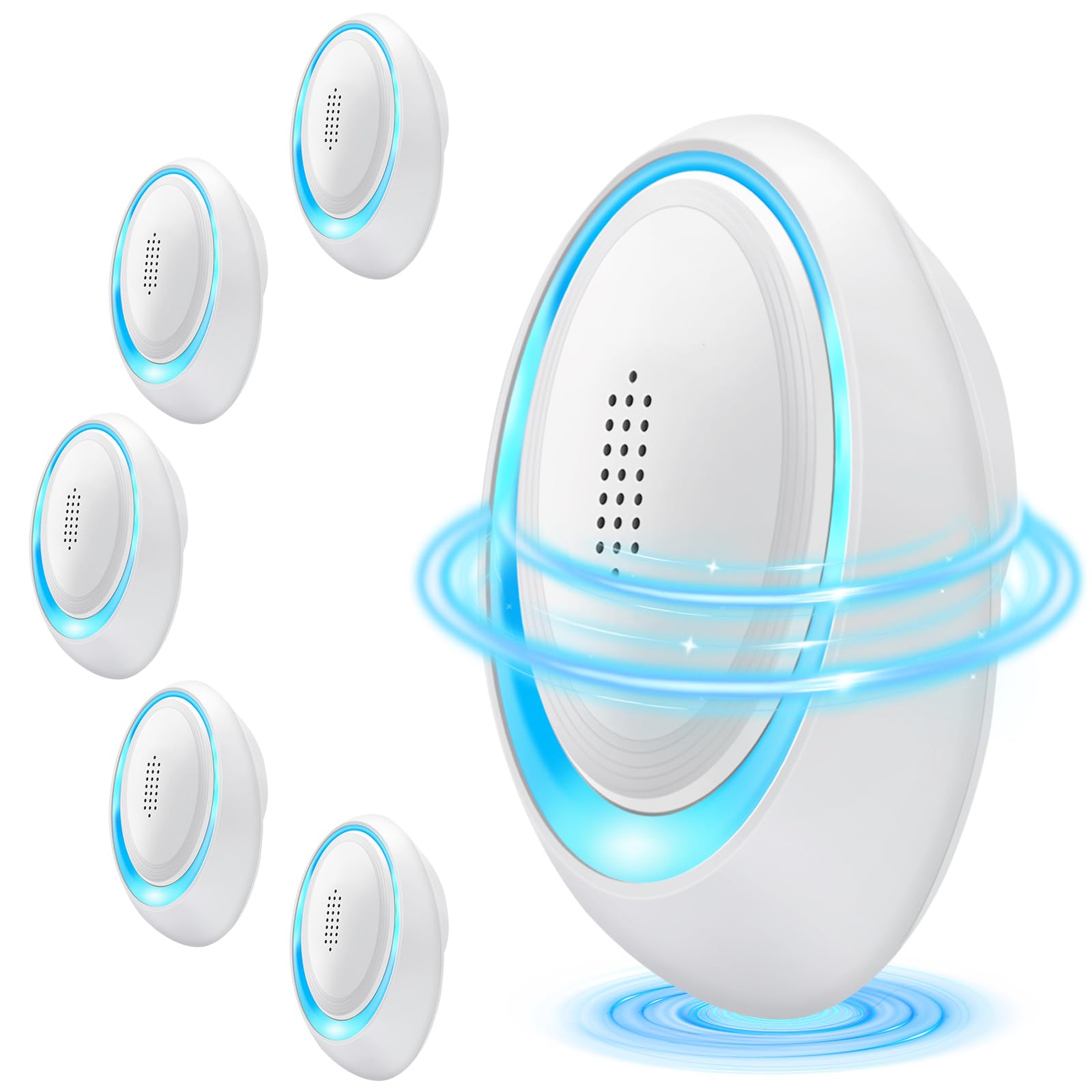 Dissuasore a ultrasuoni per roditori, topi e roditori, repellente per parassiti, ad ultrasuoni, per scarafaggi, roditori, topi, insetti, formiche, zanzare, topi, ragni, 6 confezioni