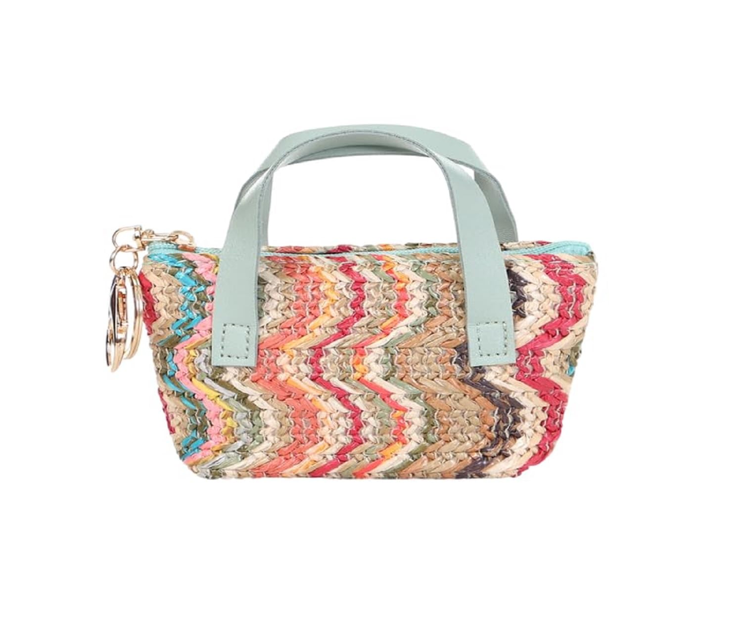 abbana Eco-Friendly Jute Coin Pouch Small | Handcrafted Mini Zipper Pouch with Handle | Daily Essentials Organizer Color-Multicolor-picture-7