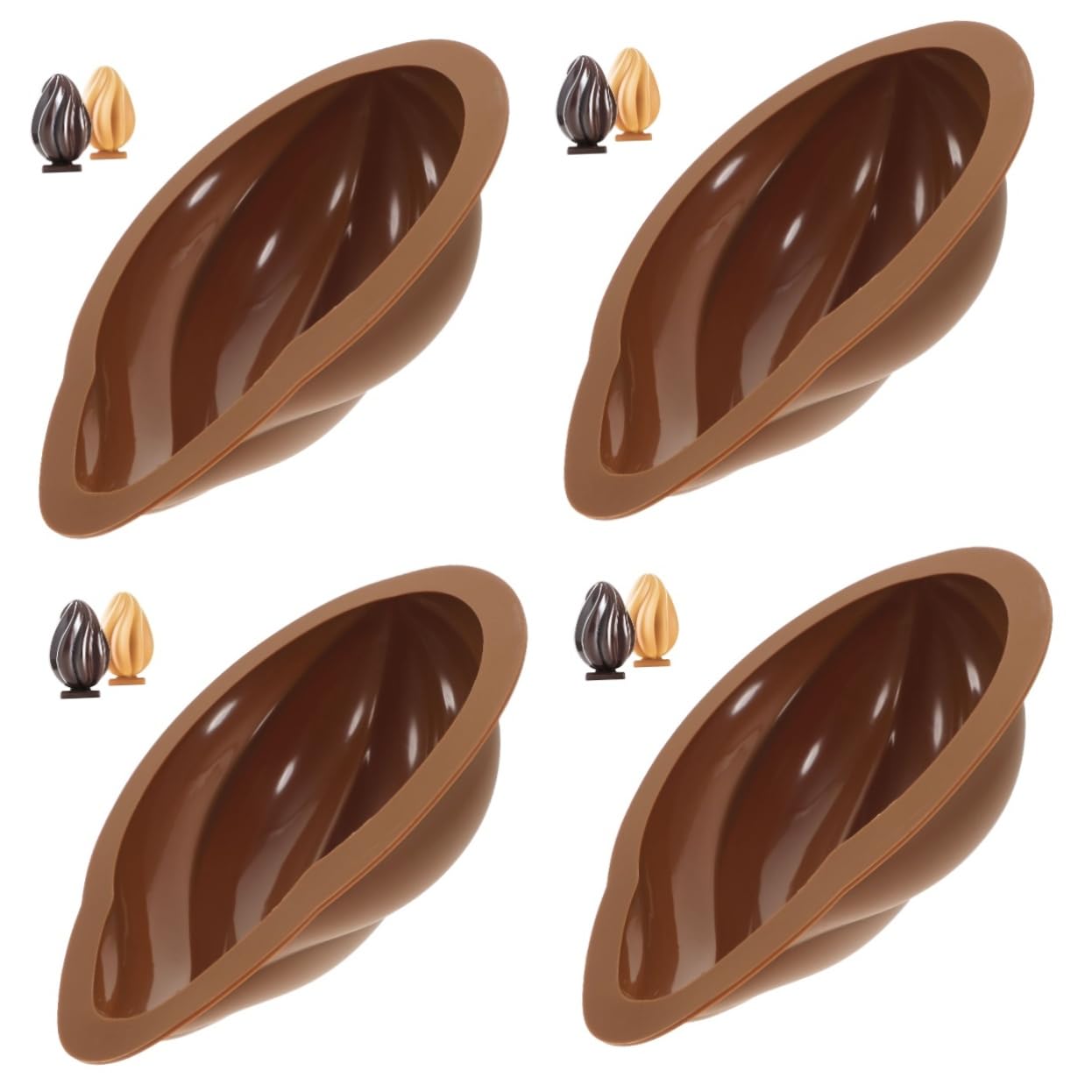 Zerodeko 4piezas Molde De Silicona Para Chocolate De De Pascua Para Galletas y Postres Creativos Molde De Diseño Único y Divertido Para Celebraciones y Actividades De Repostería Familia