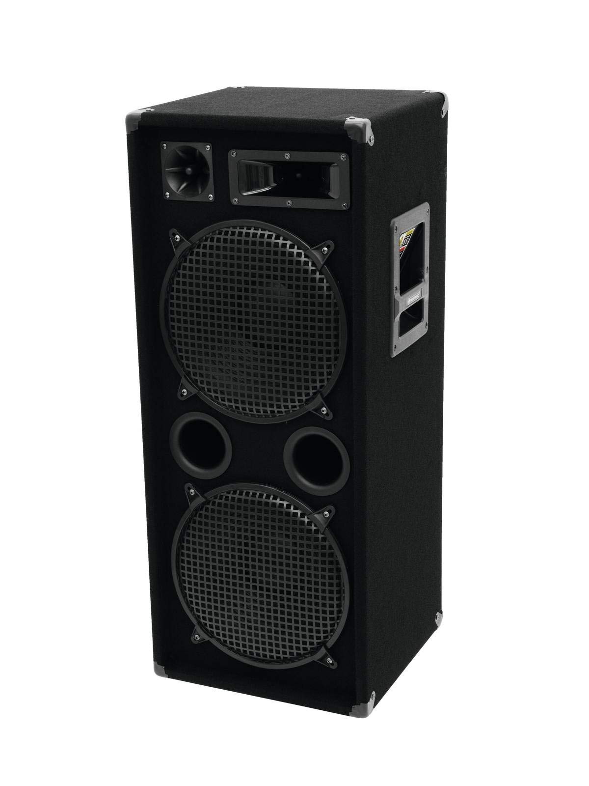 OMNITRONIC DX-2222 3-Wege Box 1000 W | Robuste Full-Range-Box mit 2x12" Tieftöner und 1000 Watt Leistung | 1 Stück
