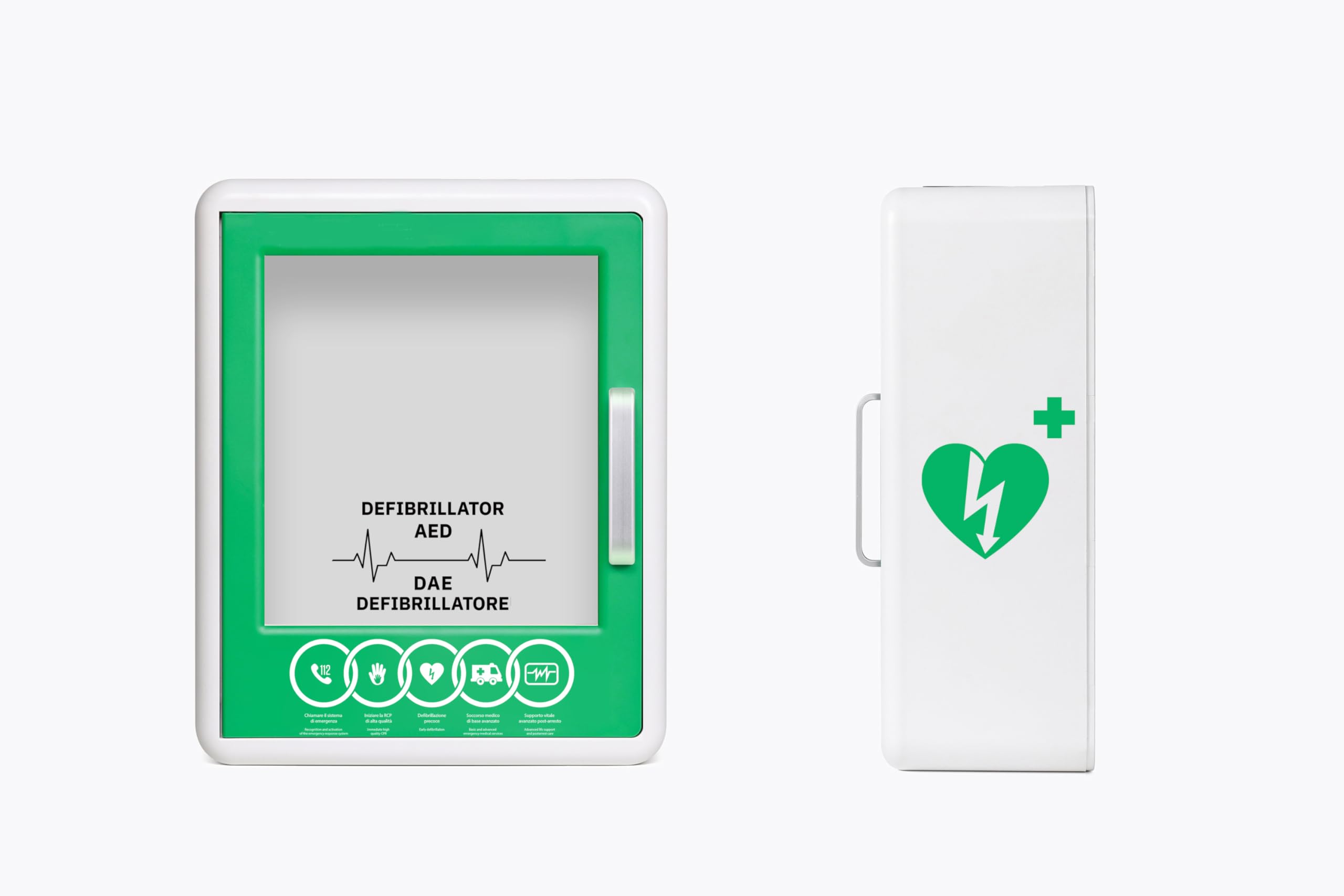 Teca Porta Defibrillatore DAE/AED – In ABS con Allarme Acustico – Compatibile con Tutti i Modelli di Defibrillatore. Misure 36Lx45Hx16.5P.