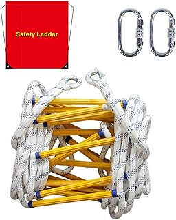 Fire Escape Ladder 2 Story Homes, Emergency Fire Escape Ladder with Hooks Flame Resistant - Fast to Deploy, Easy to Use, Store & Reusable, Weight Capacity up to 2000 pounds, Safety Rope Ladder 16 FT