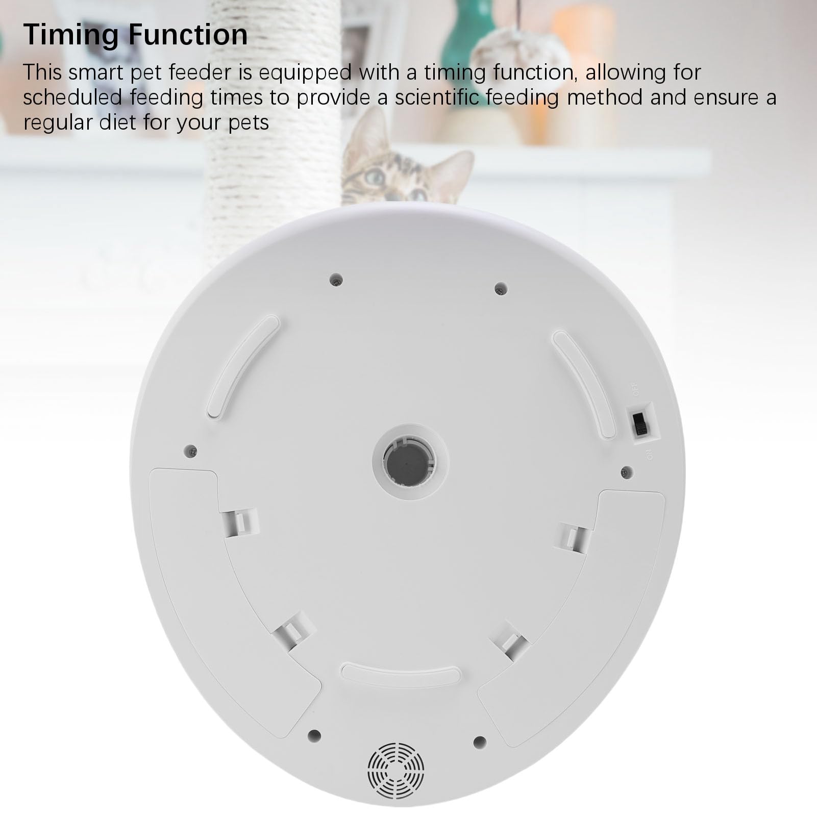 Cryfokt Alimentador Automático para Gatos, Control Remoto por Aplicación, Alimentación Temporizada, Dispensador Inteligente de Alimentos para Mascotas con Cristal de Hielo Desmontable para Gatos y