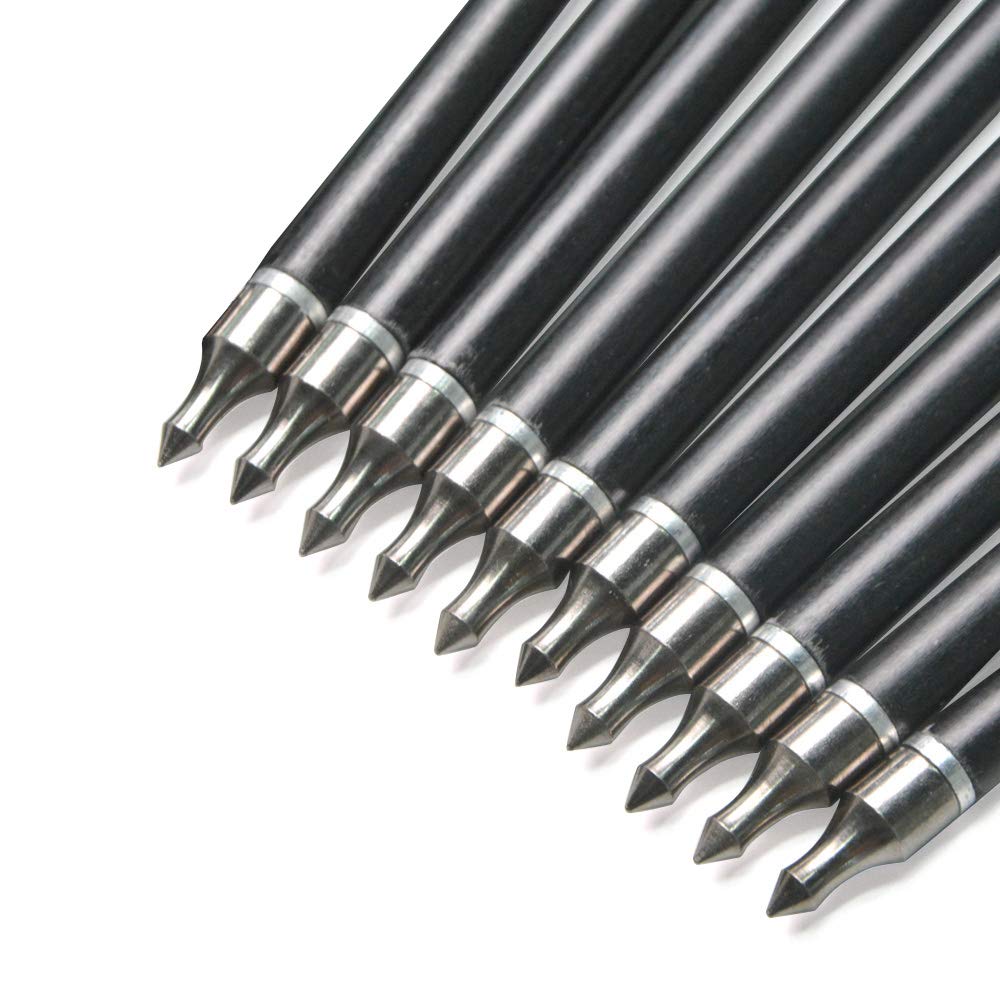 12pcs Frecce in Fibra di Vetro 30" Frecce della Vetroresina Frecce da Caccia con Faretra a Freccia Spine 500 per Arco Ricurvo Composto (Tipo 2:Giallo)