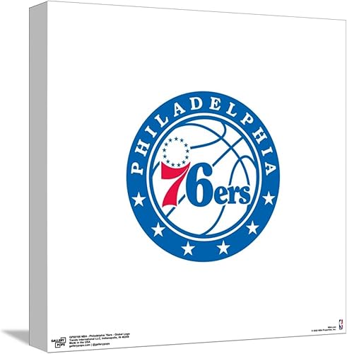 Trends International Gallery Pops NBA Philadelphia 76ers - Lienzo decorativo de pared con logotipo global, versión sin marco, 12 x 12 pulgadas, arte