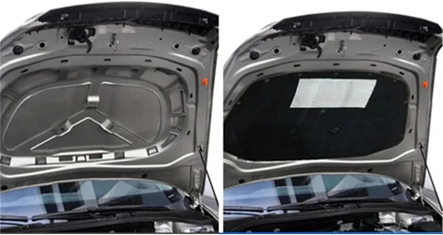Auto Engine Hood Sound Heat Insulation Cotton Soundproofing Cover Car Accessories Compatible For Skoda Octavia A5 2007-2015 (Color : Black)
