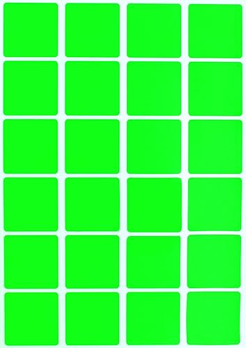 Royal Green Etiquetas adhesivas cuadradas de 1 pulgada para identificación y marcado de 0.984 in, verde neón, paquete de 1200
