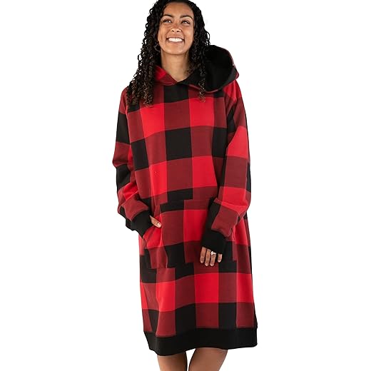 Lazy One Oversized Hoodie Sweatshirt, Comfortable Sleepwear, Sweater Dress For Women
