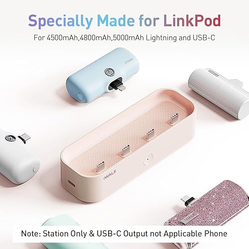 Miniatura 9 de iWALK Cargador portátil de 3350 mAh, 4500 mAh, banco de energía de 4800 mAh para estación de carga de iPhone, estación de carga múltiple USB-C de