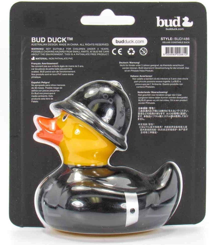 Constable (British Police) Rubber Duck Bath Toys by Bud Ducks | Elegant Gift Packaging - "Ello, Ello, Ello!