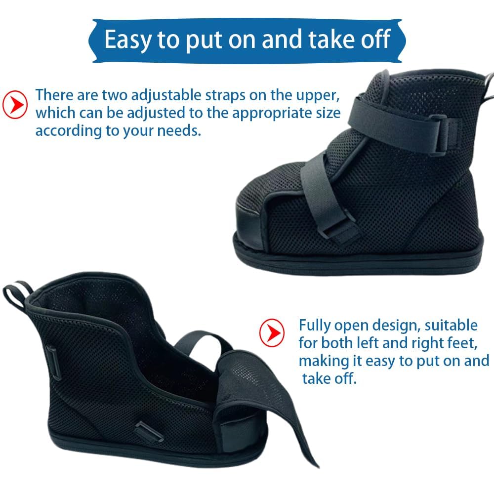 Scarponi da Passeggio Regolabili Copriscarpe per Recupero, Scarpe Post operatorie Traspiranti, Stivale Medico con Velcro, Scarpa Ortopedica per Post-operatorio,XL