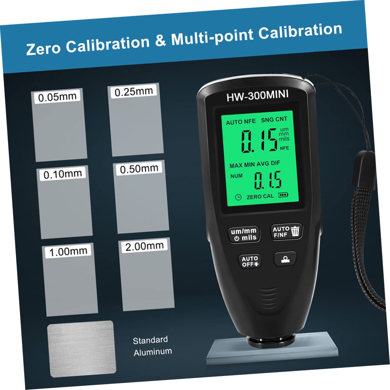 GLEAVI 3piezas Medidor Digital De Espesor De Pintura Para Automóviles Gauge De Revestimiento No Destructivo Práctico Para Inspección Talleres y Laboratorios Compacto y Ligero