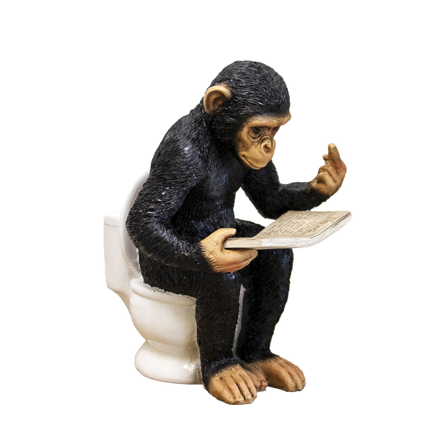 Darthome Cheeky Monkey On Toilet Ornament 15x20x12cm Resin Up Yours Reading Novelty Animal Figure