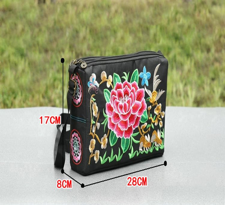 Three Layers Embroidery Bag Square Crossbody Retro Shoulder Bag for Women Suitable for Daily Outing Mother's Day Gift4